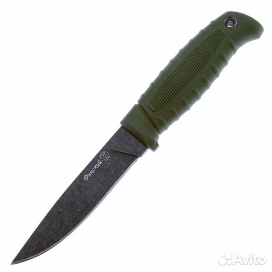 1192 Нож разделочный Финский черный, рукоять эласт