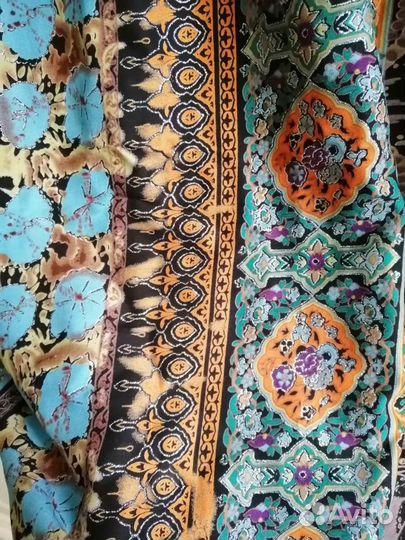 Отрез ткани натуральный штапель с люрексом Турция