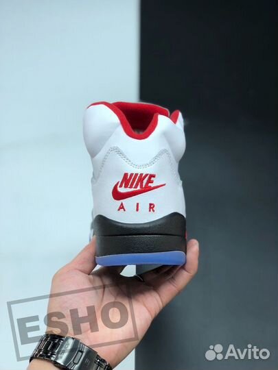 Nike Air Jordan 5 White Fire Red Black