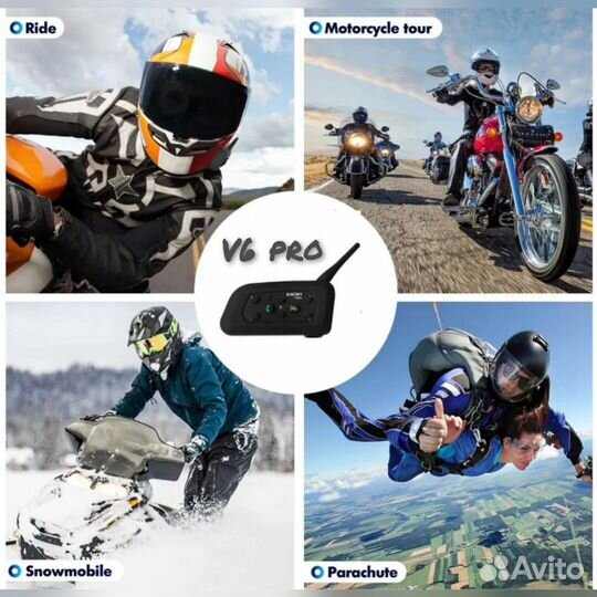 Гарнитура для мотошлема V6 pro