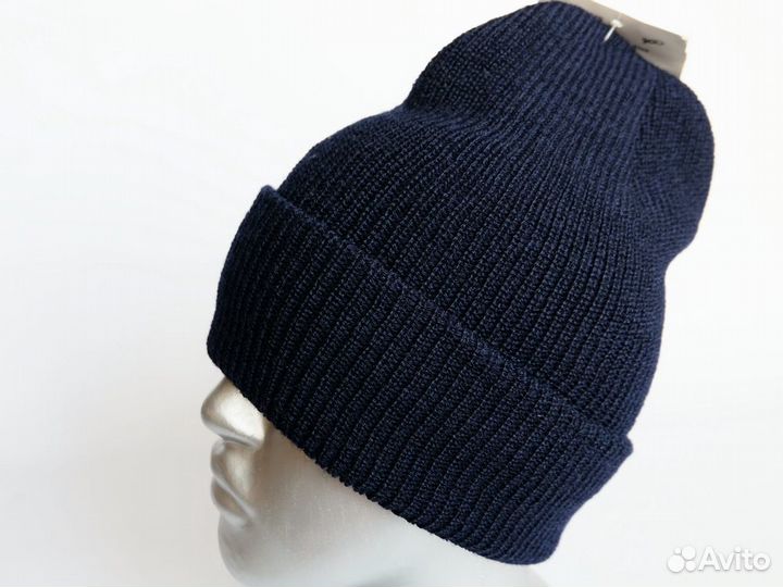 Шапка вязаная с отворотом, размер 55-59