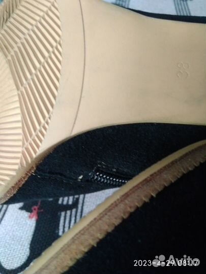 Туфли замшевые черные р.36- 37