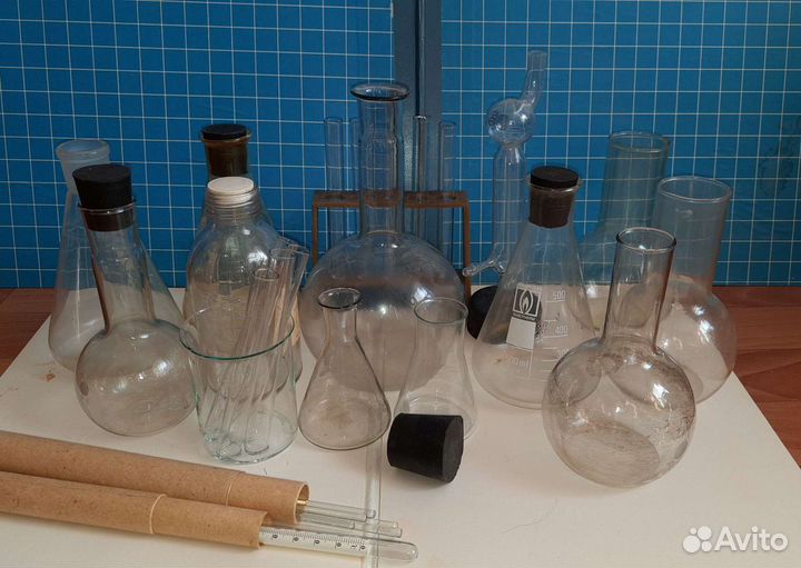 Набор химической посуды с термометром