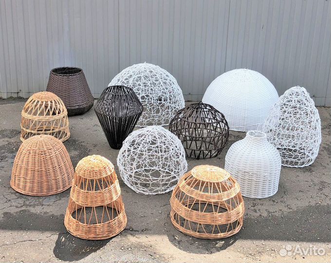 Плетеные абажуры светильники