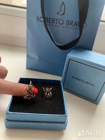 Серьги серебро 925 roberto bravo