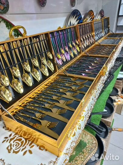 Шикарный набор ложки и вилки В восточном стиле