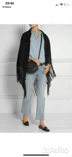 Косынка замшевая с бахромой