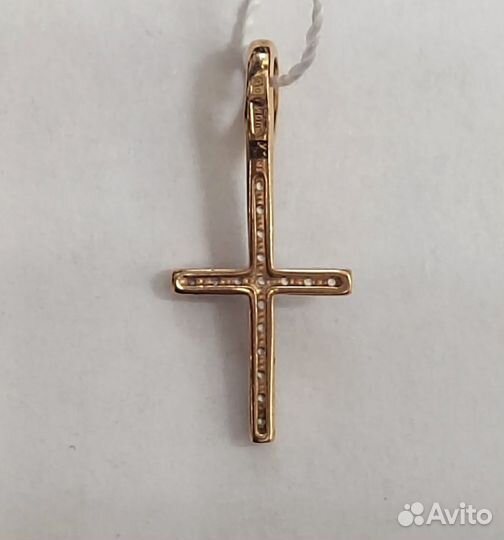 Золотая подвеска с фианитом