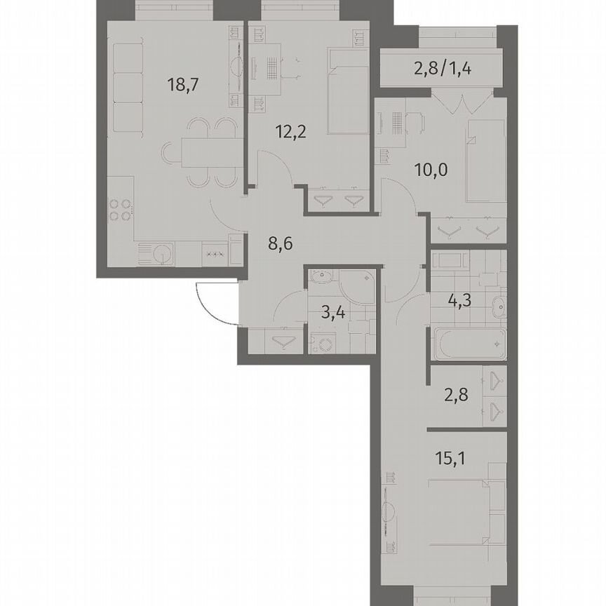 3-к. квартира, 76,5 м², 5/11 эт.