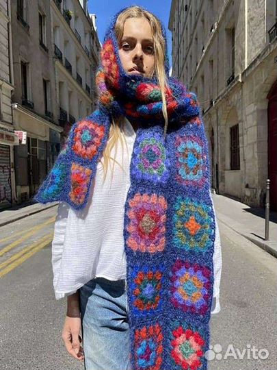 Вязаный шарф (крючком)