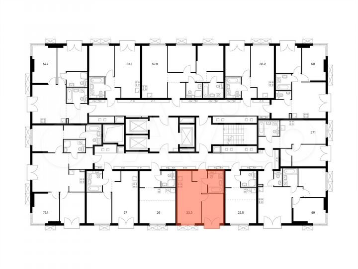 1-к. квартира, 33,3 м², 3/24 эт.