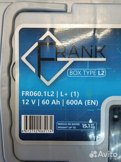 Аккумулятор автомобильный Frank 60Ah 600A (Белорус