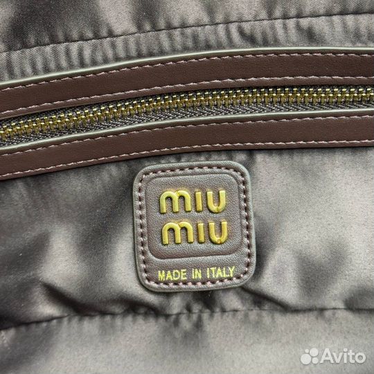 Сумка с ручками натуральная кожа MIU MIU шоколад
