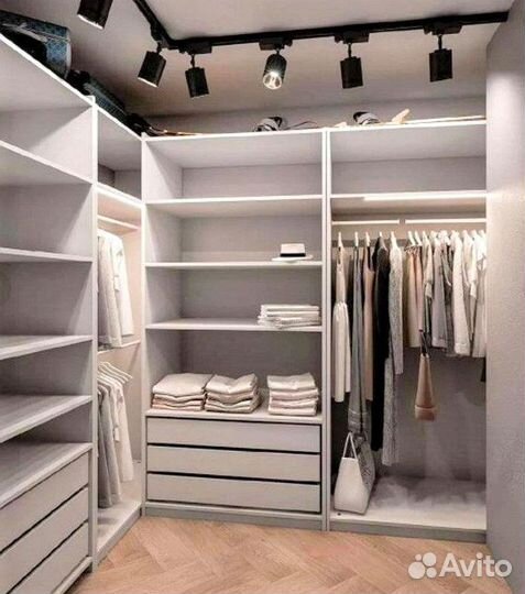 Гардеробная на заказ, производство мебели