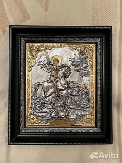 Икона «Георгий Победоносец» 39х34 см Новая