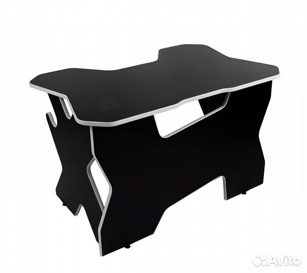 Стол компьбтерный игровой черный/белый кант X