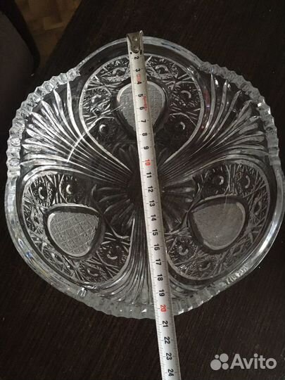 Хрустальная ваза (салатник) большая тяжёлая