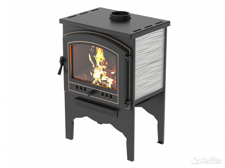 Везувий В8 отопительная печь буржуйка со стеклом