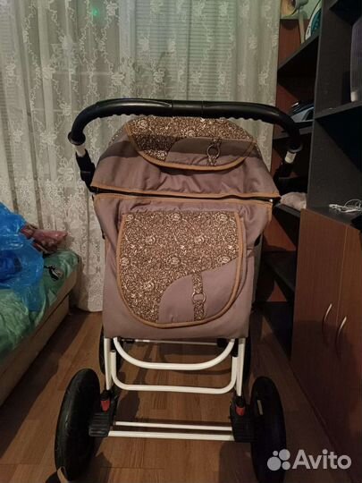 Детская коляска трансформер 3 в 1,надувные колёса
