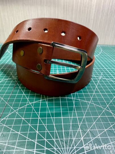 Ремень мужской из кожи буйвола ручной работы
