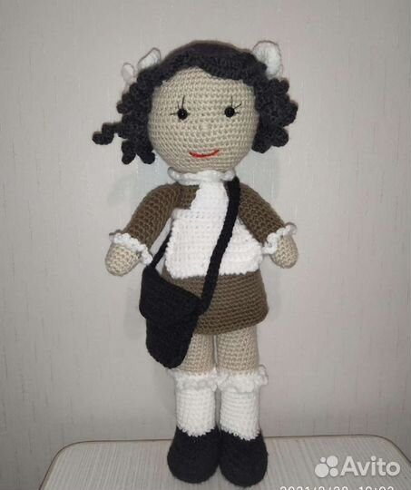Игрушка ручной работы. Наташка первоклашка крючком