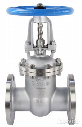 Задвижка клиновая 30нж64нж DN.ru Ду100 Ру25 фланцевая, клин - двухдисковый, шпиндель - выдвижной, ко