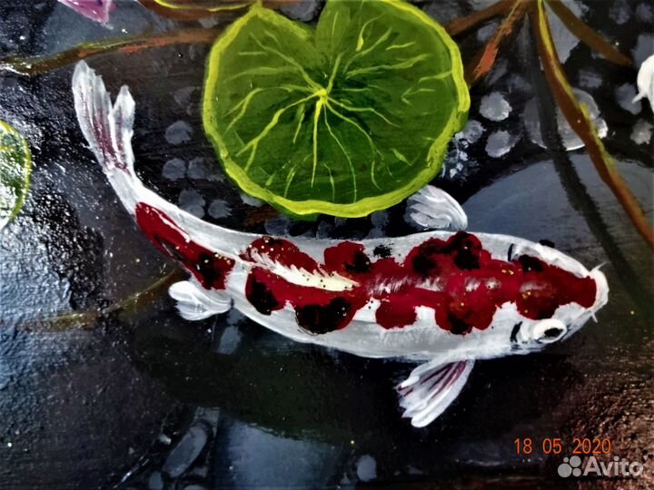 Картина на срезе березы 