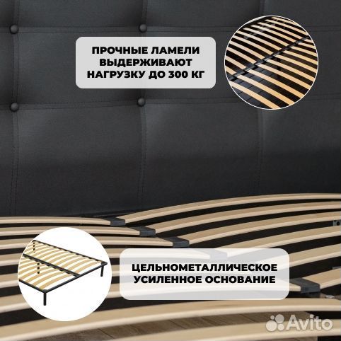 Кровать 160х200 черная Роза