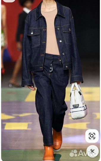 Отрезы джинс и шерсть