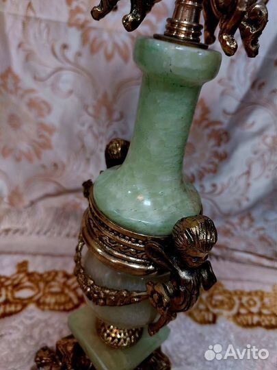 Подсвечники -канделябры.2 шт. Бронза -оникс