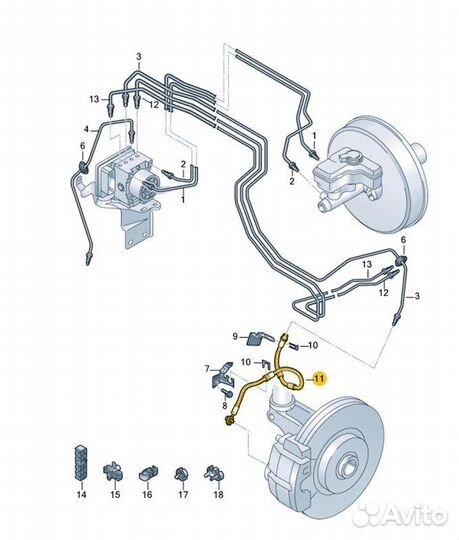 Трубка тормозная передняя Skoda Kodiaq NS7 czda