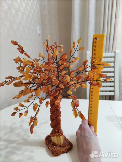 Денежное дерево янтарное янтарь 30 см