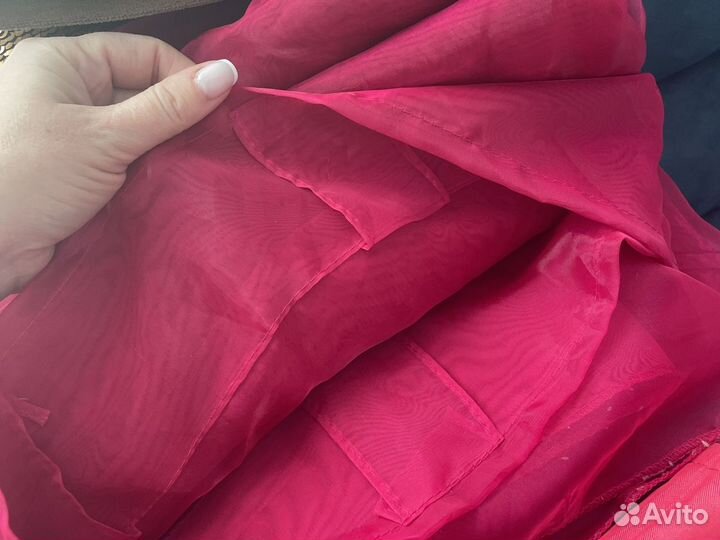 Гардина штора+Тюль IKEA розовая фуксия