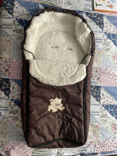 Конверт в коляску на овчине теплый