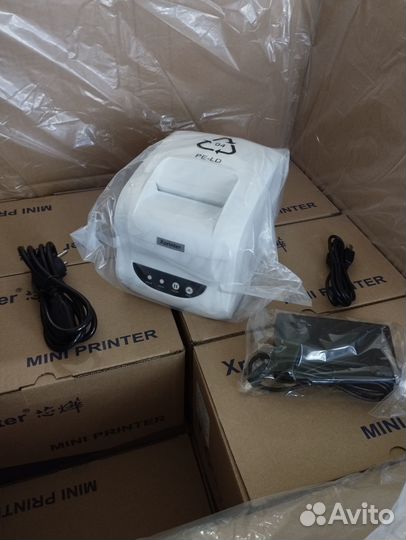 Термопринтер xprinter xp 365b новый и этикетки