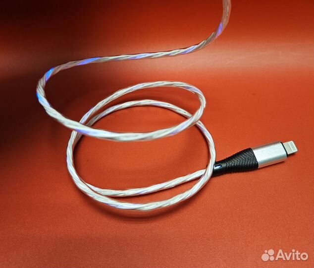 Кабель iPhone Denmen D25L 2.4A 1 м светящийся