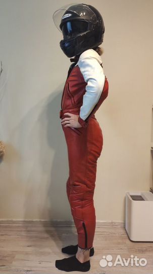 Мотокомбинезон женский раздельный кожаный