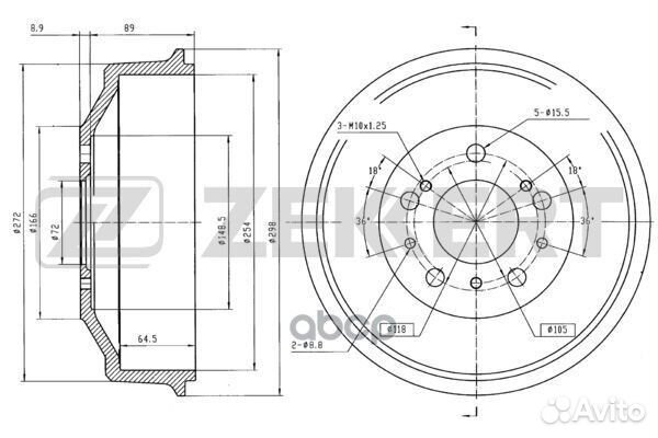 Барабан торм. зад. Citroen Jumper (230 244) 94