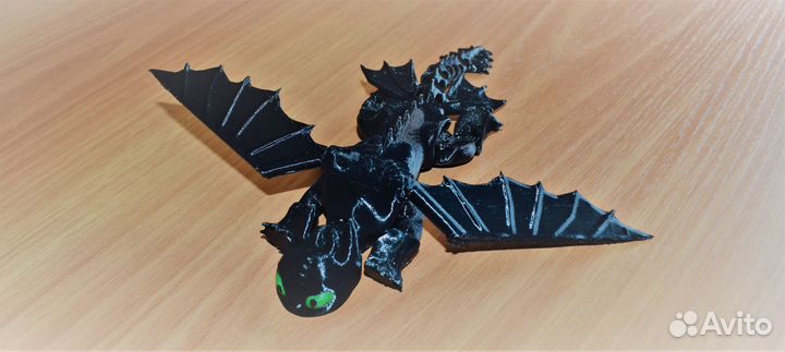 Игрушка подвижная Беззубик (Ночная Фурия) дракон