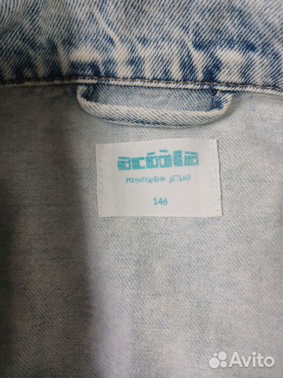 Джинсовая куртка для мальчика/девочки, размер 146