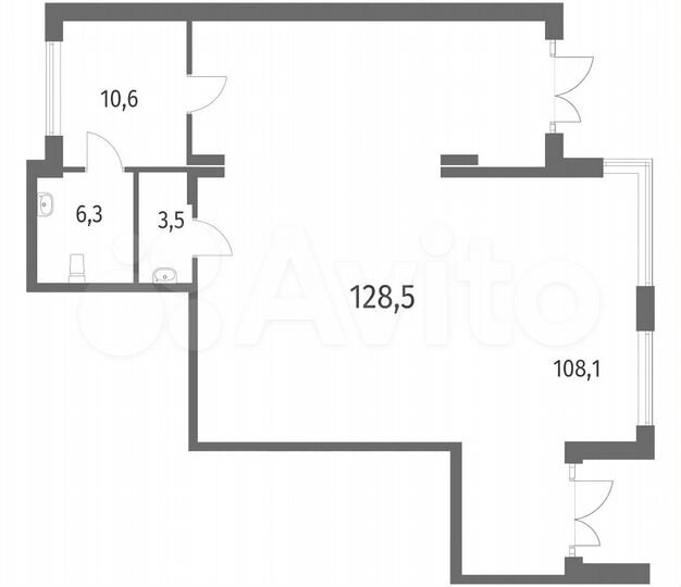 Продам торговое помещение, 128.5 м²