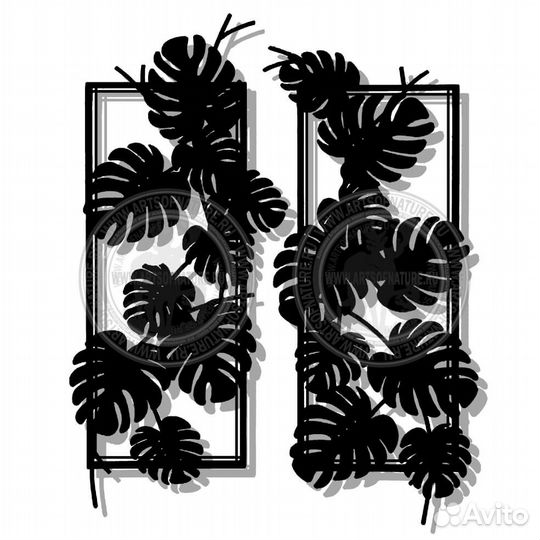 Настенные картины в форме листьев