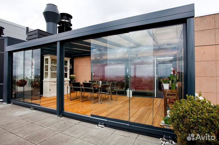 Безрамное (панорамное) остекление веранд