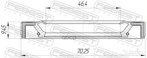 Сальник (46.4x70.25x9.45) mazda bt-50 2006- 95g
