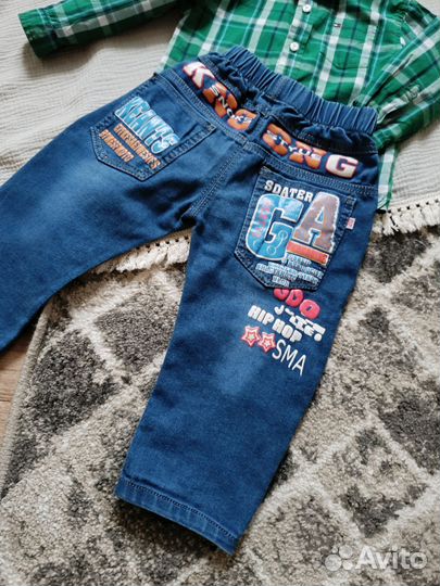 80-86 Рубашка и джинсы на мальчика