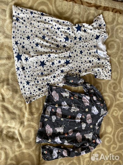 Одежда для девочки пакетом, кофты, платье 110