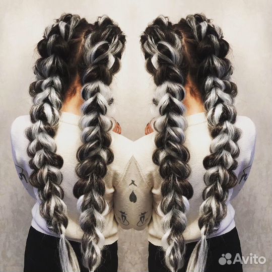 Объёмные Цветные Косы Прически