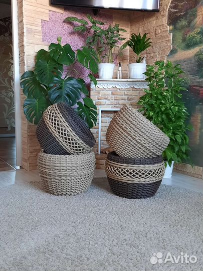 Кашпо из ротанга