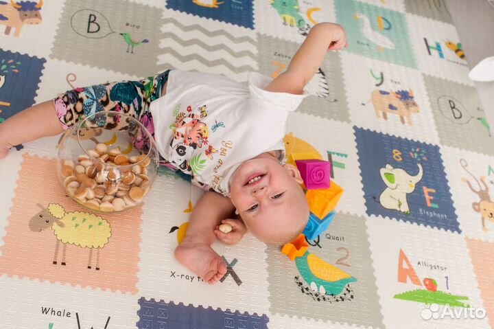 Детский коврик игровой складной двусторонний. Лев