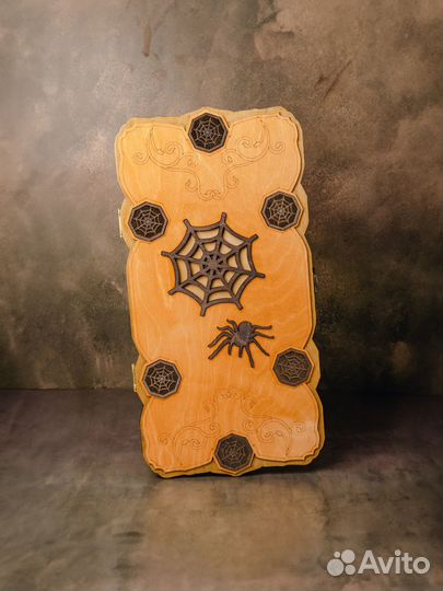 Нарды большие деревянные паук 50 см новые